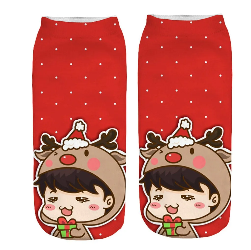 Рождественские носки унисекс, женские носки с милым рисунком Санта Клауса, снеговика, снежинки, зимние Чулочные изделия для взрослых, хлопковые индивидуальные носки, navidad 10