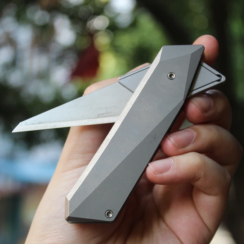 

Titanium Alloy Paper Cutter Utility Knife Quick Opening Folding Knife
