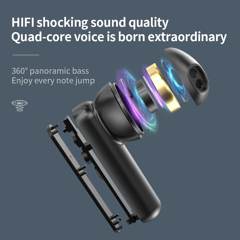 iONCT wireless tws earbuds bluetooth earphone stereo sport earbuds wireless headset with charging box built in microphone