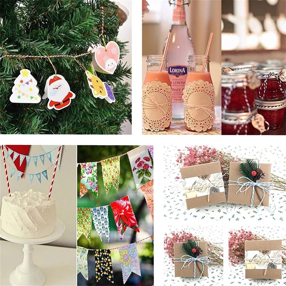 2MM 100M/Roll Colorful Cotton Cord Baker RopeTwine Cord String For Gift Wrapping Arts DIY Crafts Party Christmas Wedding Decor