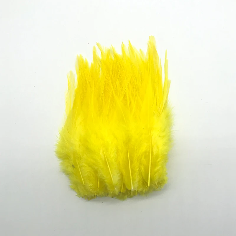 100pcs chicken feather hot sale for clothes DIY decoration 10-15cm/4-6 inch - Цвет: Цвет: желтый