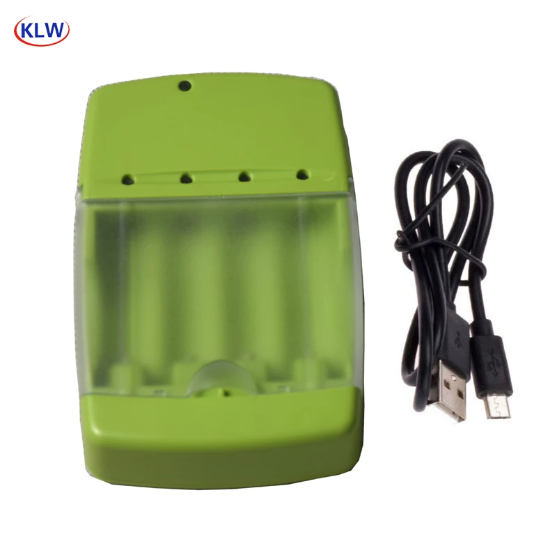 

KLW 4 pc USB Battery Charger aa aaa charger for nicd nimh alkaline batteries lifepo4 charger LED indicator smart battery charger