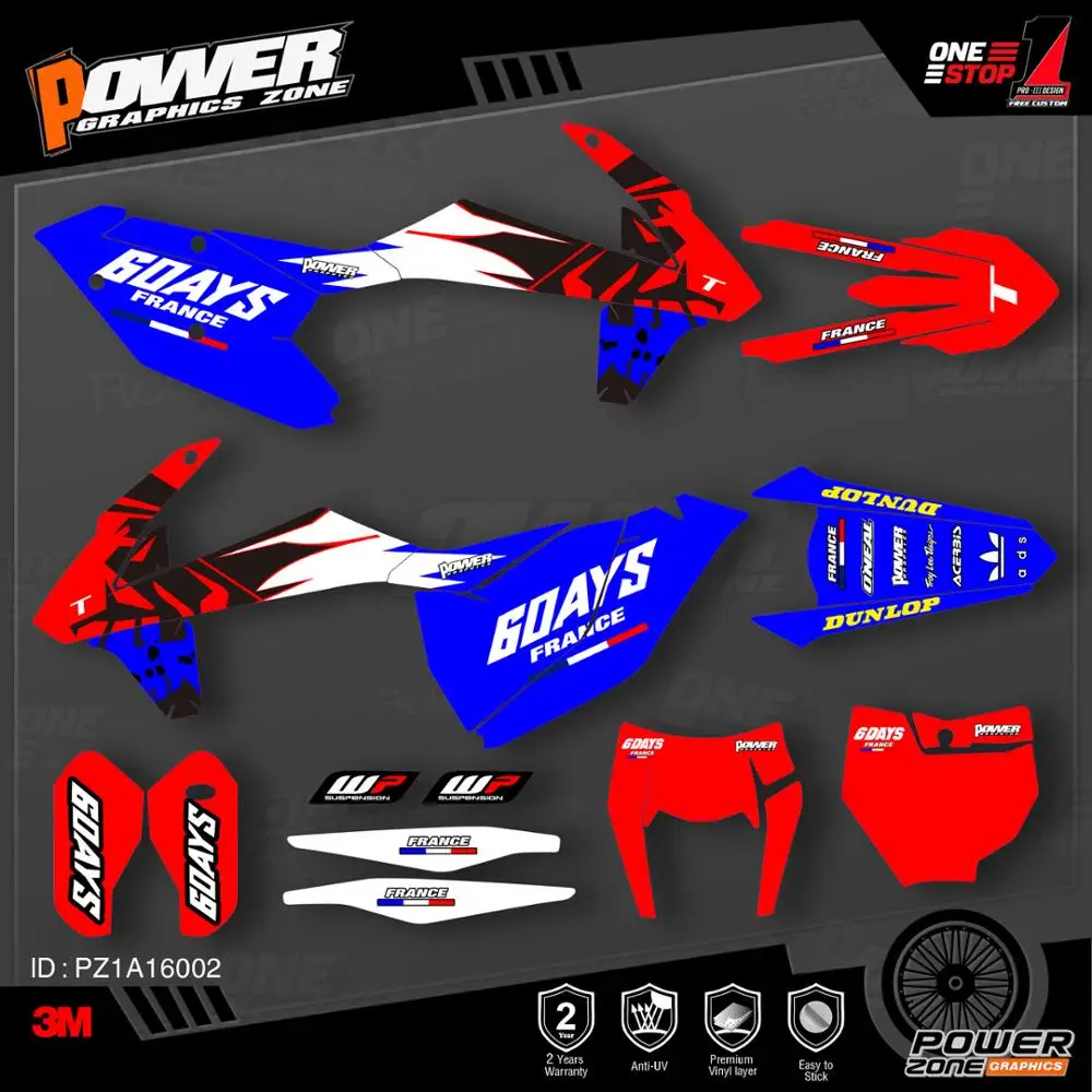 PowerZone на заказ футбольной команды Графика Фоны наклейки 3м комплект для KTM SX SXF MX 16
