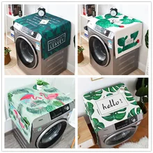 Скандинавский лист стиральная машина покрывает водонепроницаемый Зеленый завод полотенце хлопок белье Фламинго пылезащитный чехол с карманом домашний декор