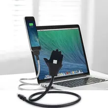 Suporte preguiçoso cabo de dados para iphone para android tipo-c mangueira de metal levante-se o cabo para o telefone móvel mãos-livre cabo de carregamento rápido