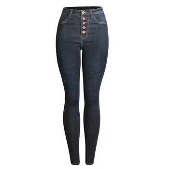 

Black High Waist Jeans Woman 2019 Autumn Buttons Skinny Pencil Pants Plus Size Denim Stretch Boyfriend Jeans Femme Ropa Mujer