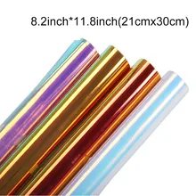 SUNICE PU материал неоновый хром лазерный термопресс передача винил Радужный эффект DIY футболка одежда 4 вида цветов 50*60 см Упаковка вместе