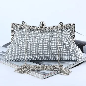 

Aluminium bead dinner bag evening party hand bag water drill evening bag socialite dinner bag chain dinner bag senior women bag