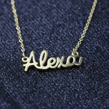 

Custom Name Necklace Stainless Steel Personalized Privatecustom Gold Color Nameplate Pendant Choker For Women Special Gift
