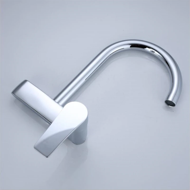 1PC Brass Chrome Taps For Kitchen Sink Kitchen Tap Dual Hole Wall Kitchen Mixer Kitchen Faucet torneira cozinha