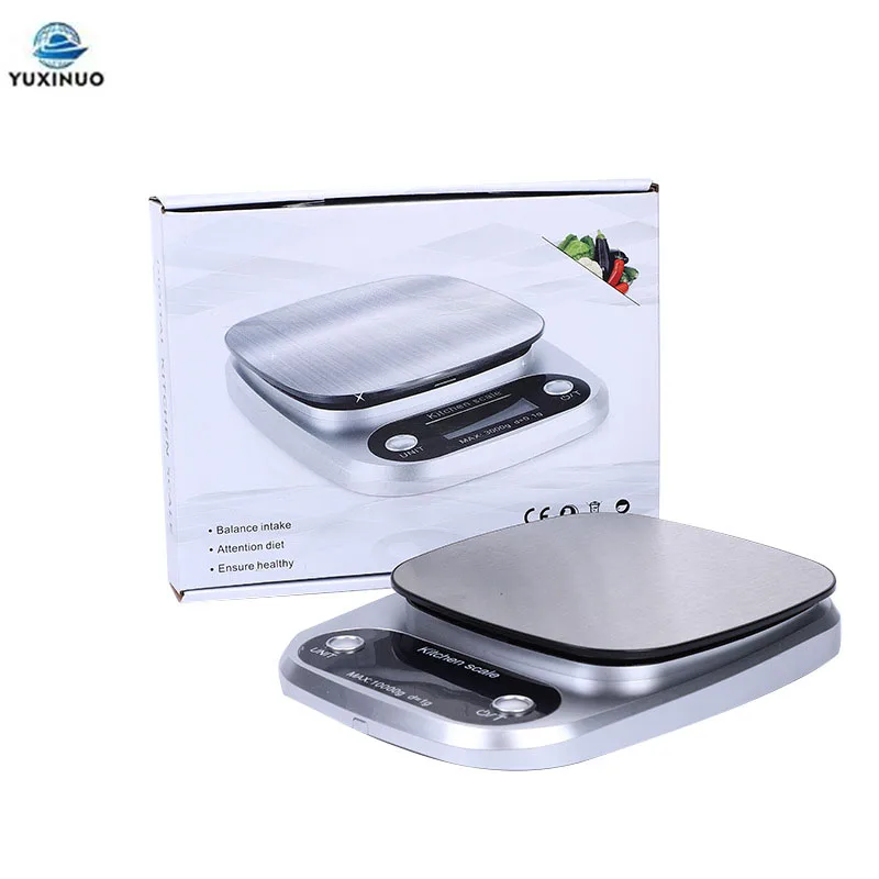 

CH305 Digital Kitchen Scale 10kg/1g 3kg/0.1g Stainless Steel Platform Scale Multifunction Weight Electronic Baking Cooking Scale