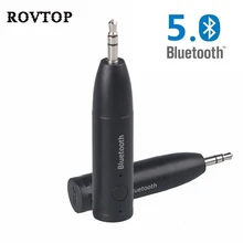Bluetooth 5,0 автомобильный комплект, Мини 3,5 мм разъем AUX, свободные руки, стерео, музыка, аудио приемник, адаптер для автомобиля, наушники, динамик #2
