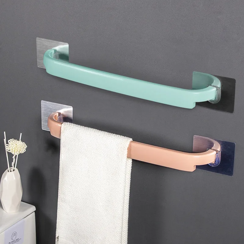 Пластиковый держатель для полотенец самоклеющиеся полки для хранения ванной комнаты бытовые настенные полки органайзеры для ванной
