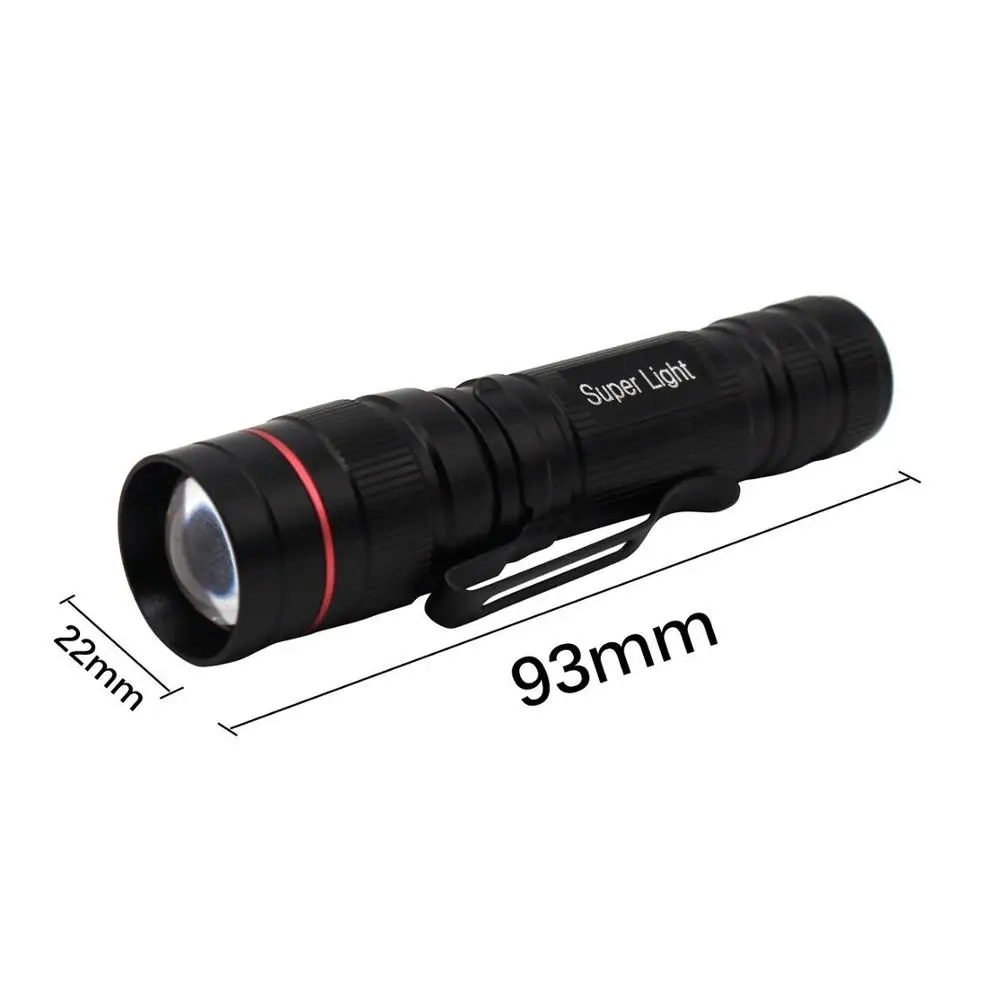 

New LED Black Flashlight Torch mini Powerful Light Waterproof Lantern AA Battery Penlight Q5 Led For outdoor camping hiking