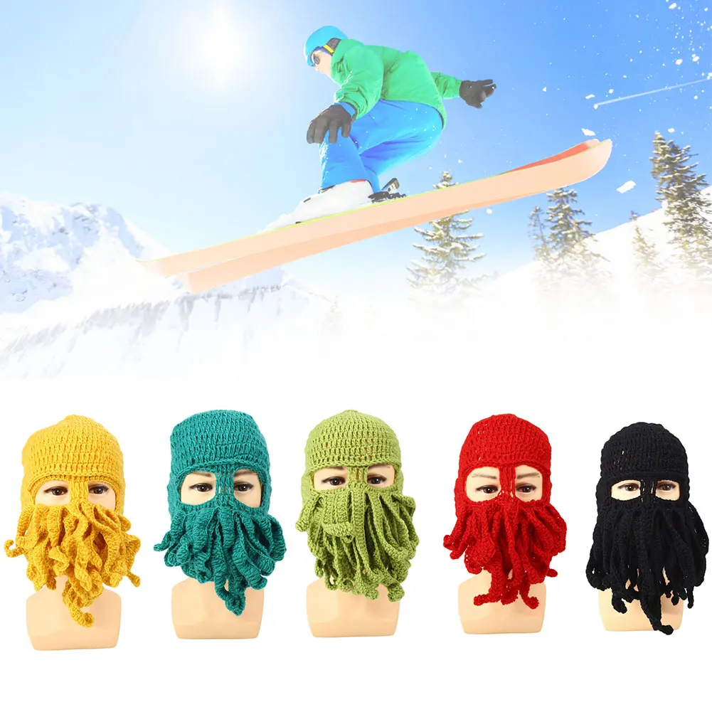 Comfortable Octopus Ski Cap Hat Beanies Ski Mask Warm Winter Accessory