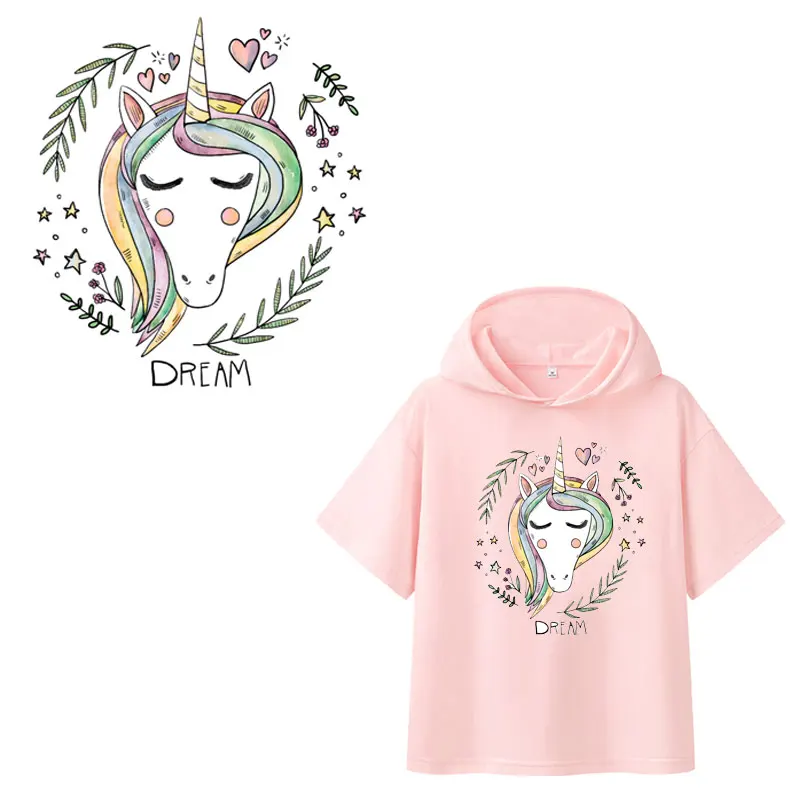 

Cute Animal Unicorn Patch Iron on Patches for Clothing Heat Transfer Stickers on Clothes for Dress Applications DIY Appliques G