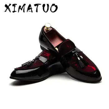 

Brand Fashion Soft Artificial Leather Breathable Men's Shoes Slip-on Mocassins Men Loafers Red