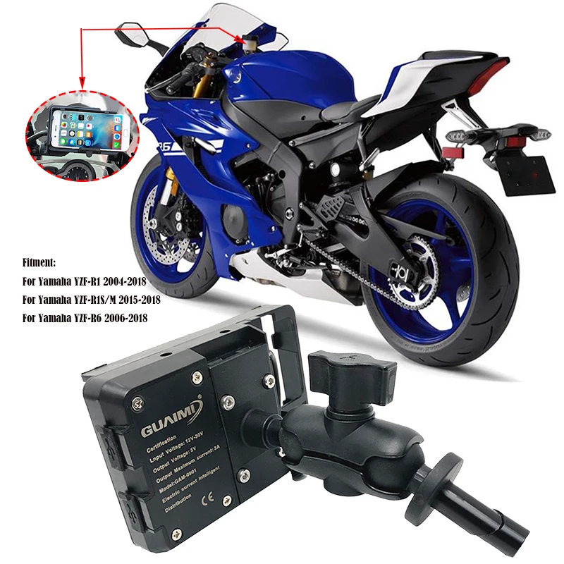 For Yamaha Yzf-r1 Yzf-r1s/m Yzf-r6 2006-2018 Motorcycle Usb Charger Mobile Phone Holder 4.0 To 6.3 Inches Gps Navigation Bracket - Covers Ornamental Mouldings - AliExpress For Yamaha Yzf-r1 Yzf-r1s/m Yzf-r6 2006-2018 Motorcycle Usb Charger Mobile Phone Holder 4.0 To 6.3 Inches Gps Navigation Bracket - Covers Ornamental Mouldings - AliExpress