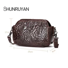 SHUNRUYAN Fashion cow leather printing package Bag Women's Bag zipper Crossbody Chain Women's Shoulder Bag