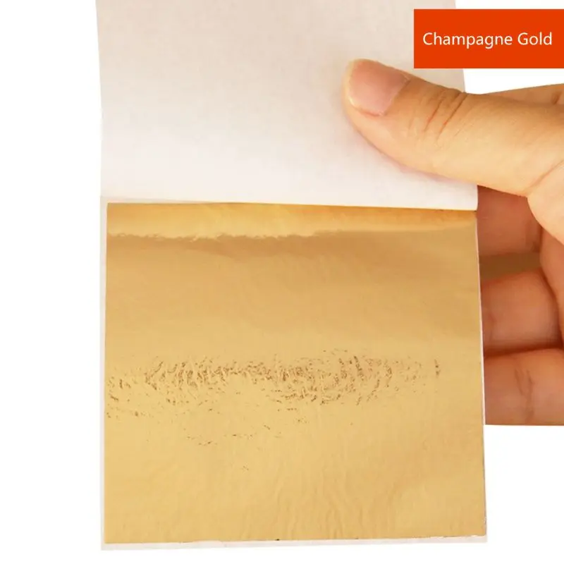 300 hojas 14x14cm imitacion de oro TOOGOO plata Arte dorado Hoja de cobre dorado de arte DIY R 