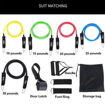 

TPE Training Bands 11pcs/ Set Pull Rope Latex Tension Band Chest Expander Fitness Pull Rope Puller Stretch Arm Apparatus