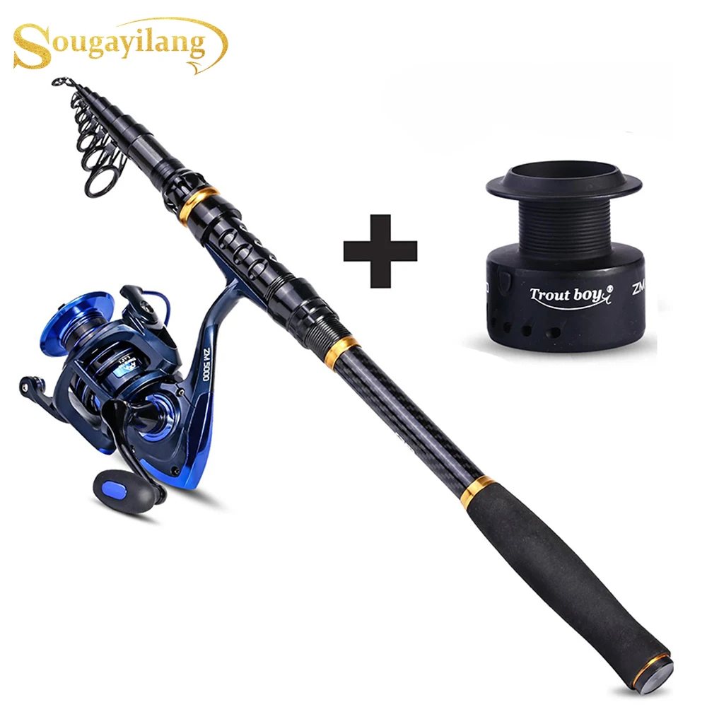 

Sougayilang 1.8-3.6m Portable Telescopic Fishing Rod Carbon Fiber Rod and 13+1BB Fishing Reel Travel Fishing Rod Combo Pesca