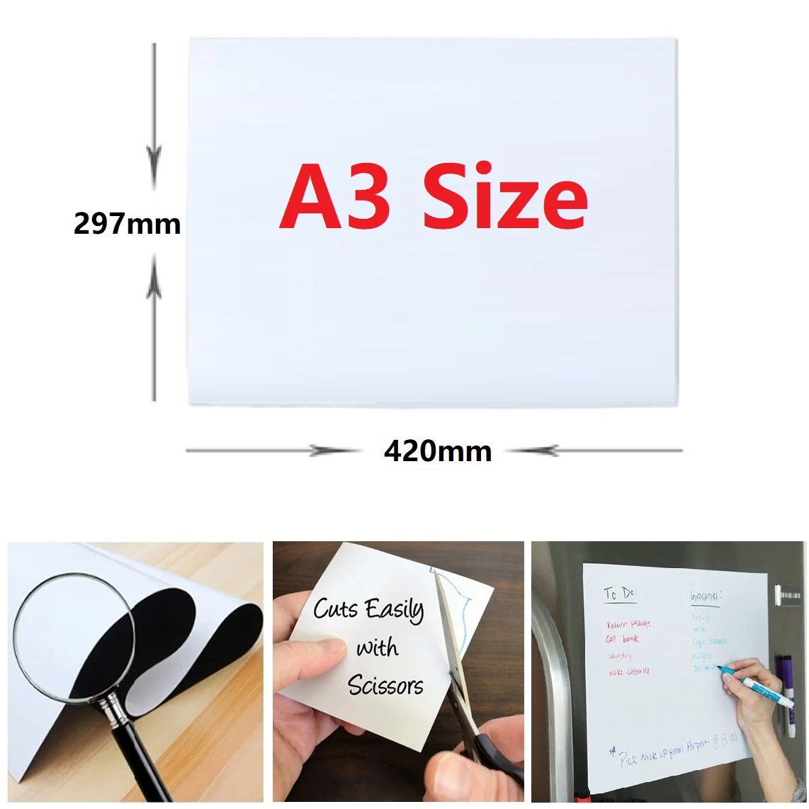 Детская доска для рисования Магнитная белая магнитов на холодильник наклейка