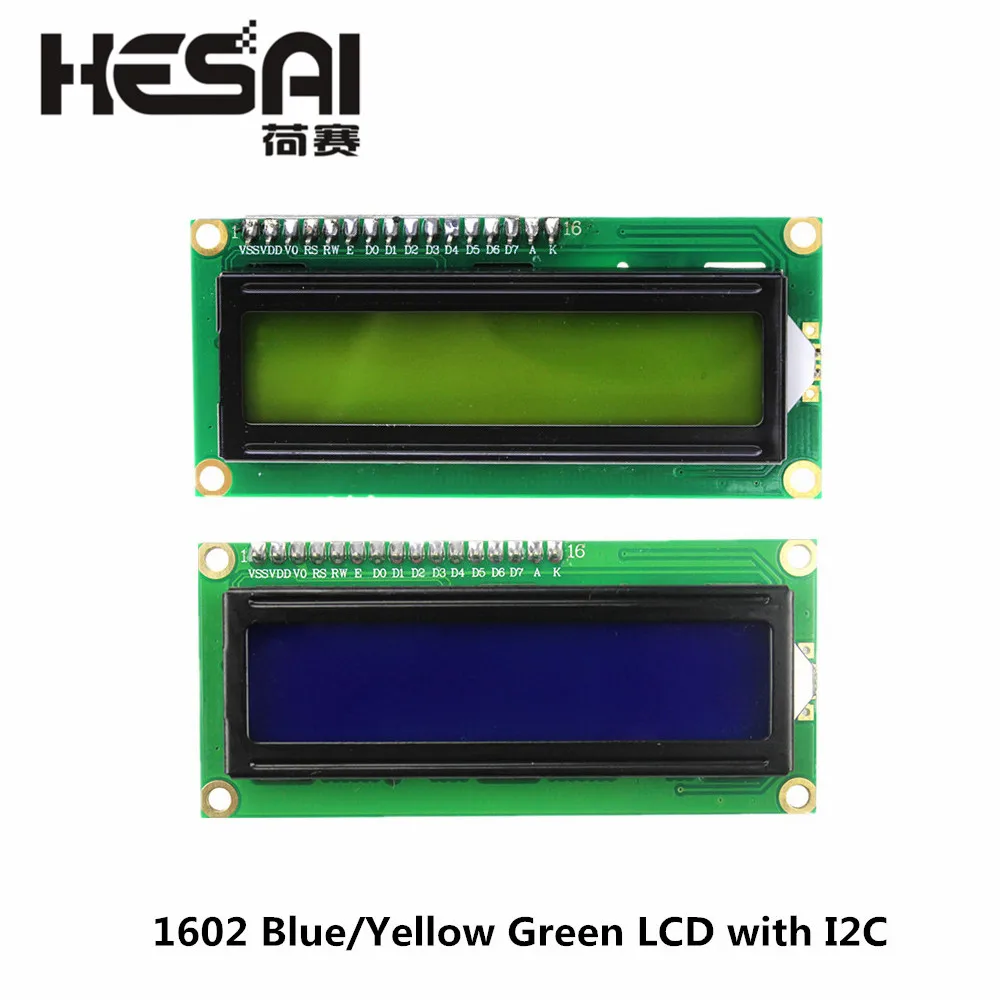 1602 ЖК модуль синий/желто зеленый экран с IIC/I2C 16x2 подсветки LCD + I2C IIC 5V Для arduino DIY