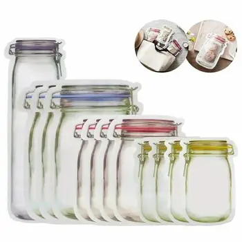 

Self-sealing Bag Sealed Transparent Seal Silicone Food Fresh Vacuum Sealer Storage Bag Snacks Fresh-keeping Bags 12pcs