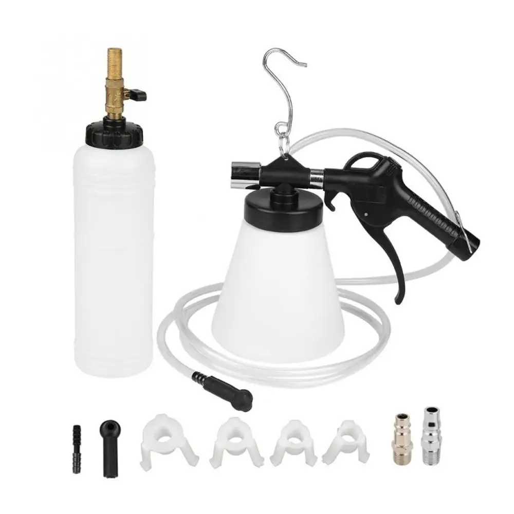 Pneumatic Air Brake Bleeder Kit Plastic Clutch Vacuum Bleeding Extractor Fluid Fill Change Machine Double Pot 10 Pieces Set |