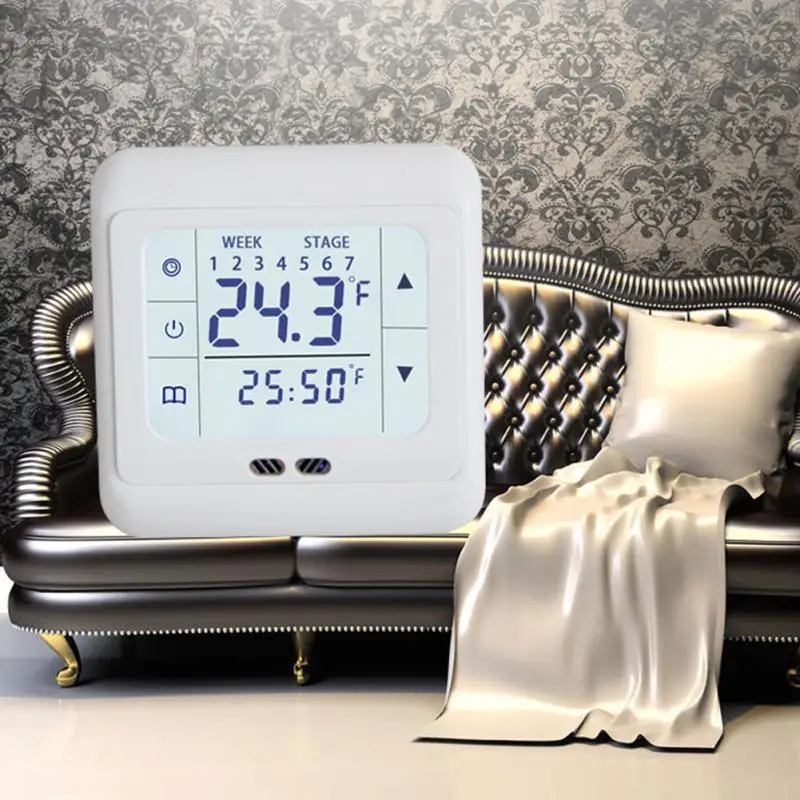 Домашний терморегулятор сенсорный экран регулятор температуры теплый пол простота в эксплуатации нагревательный термостат