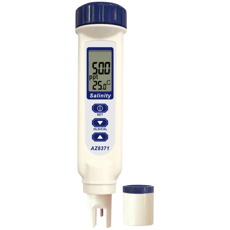 

Salinity & Temp Meter, Pen Type Salt Water Quality Tester ATC NaCl 0-70 Ppt, Handheld Measurement Monitor Tester, for Saltwater