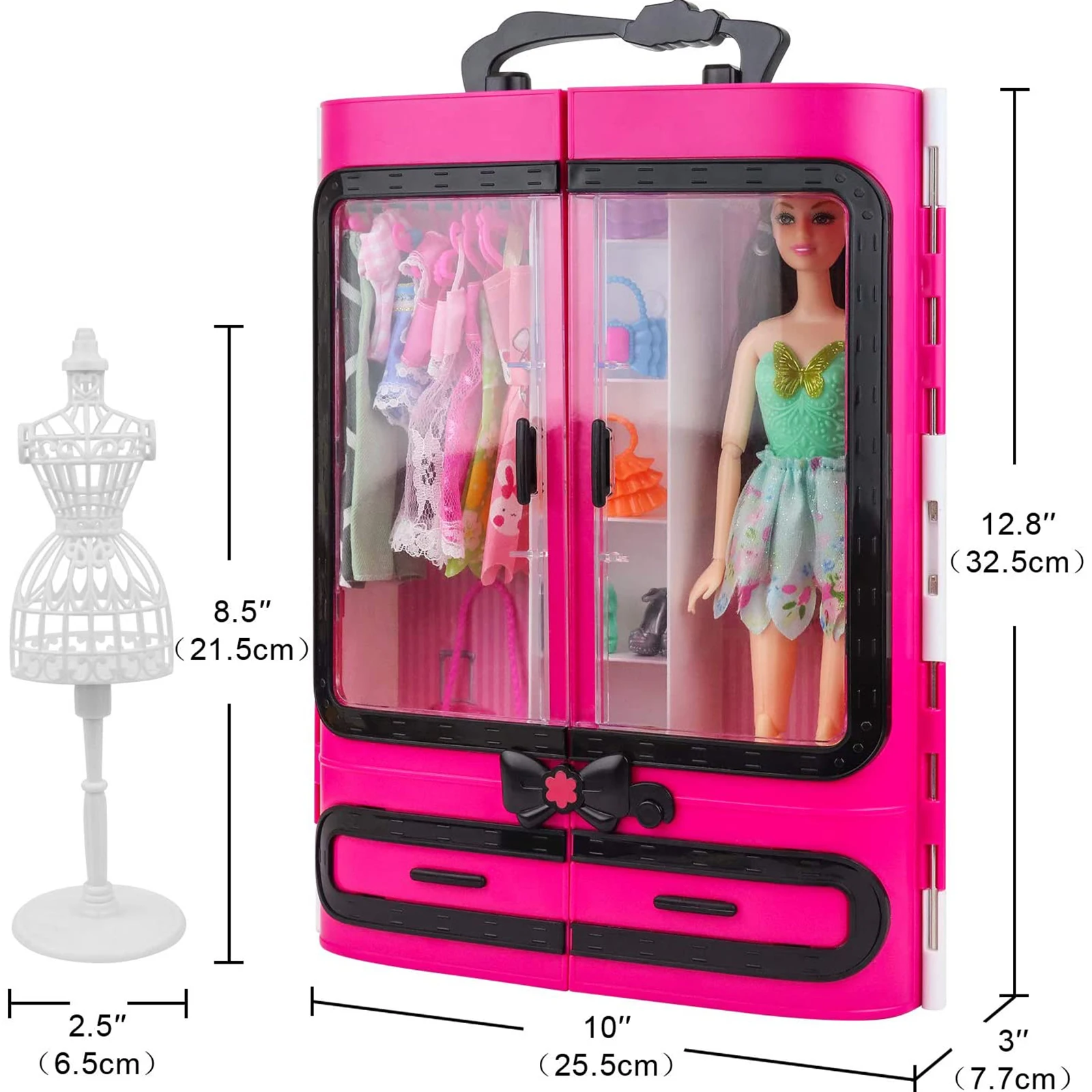 Barbiess Doll Accessories Wardrobe Pink Clothes Shoes And Accessories