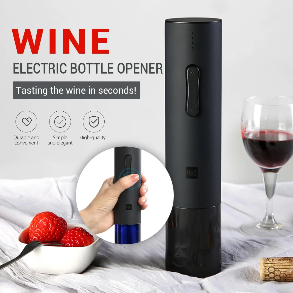 

Xiaomi Bottle Opener Huohou Automatic Wine Bottle Kit Electric Corkscrew Wine Opener Bar Tools Bottle Opened Dropshipping