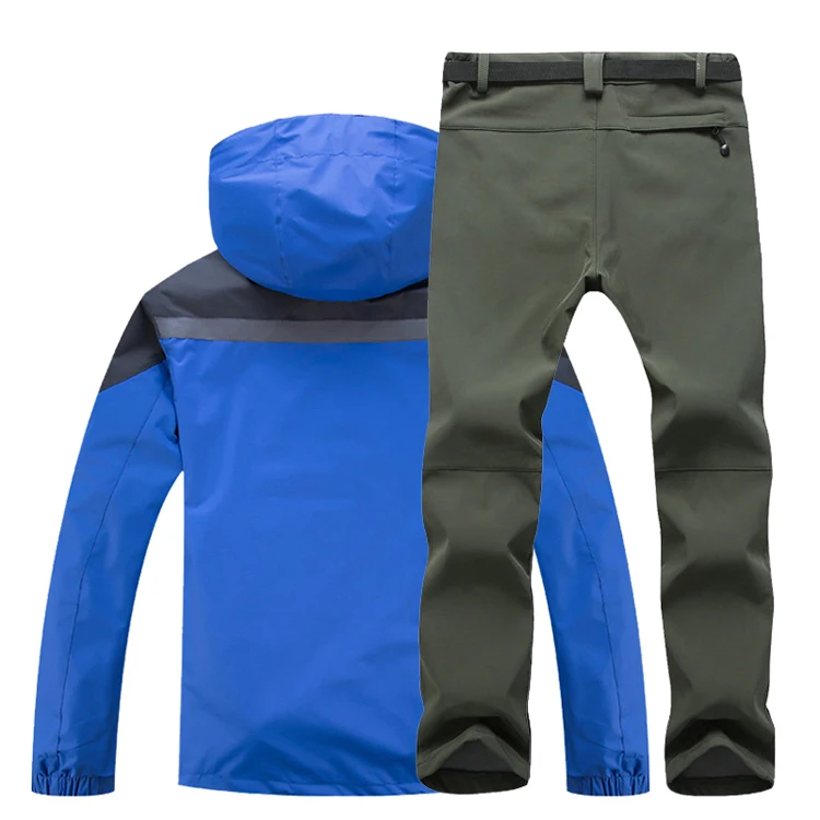 TRVLWEGO уплотненный теплый лыжный костюм для мужчин, водонепроницаемая ветрозащитная лыжная куртка, брюки, комплекты для улицы, для снега, кемпинга, походов, куртка, набор