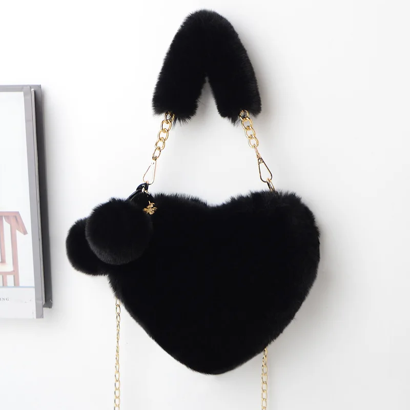 Winter Women Handbags Heart Shaped 