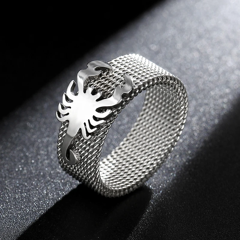 8 мм кольцо скорпиона из нержавеющей стали для мужчин и женщин 316L очаровательное кольцо из нержавеющей стали - Цвет основного камня: Scorpion
