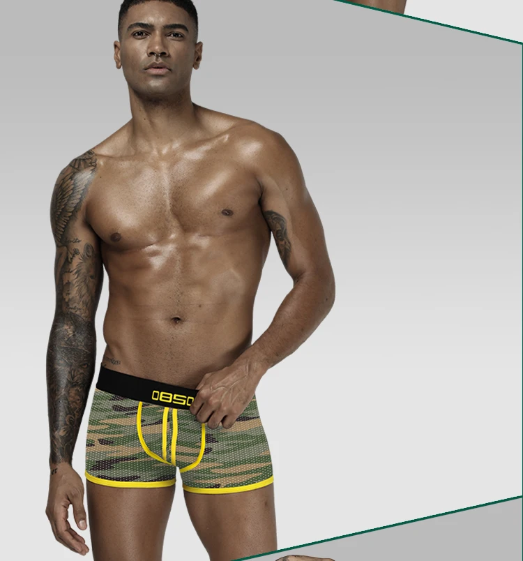 0850 Brand Men Underwear Boxer Mesh Breathable Male Panties Comfortable Underpants Camouflage U Pouch Quick Dry Men Shorts