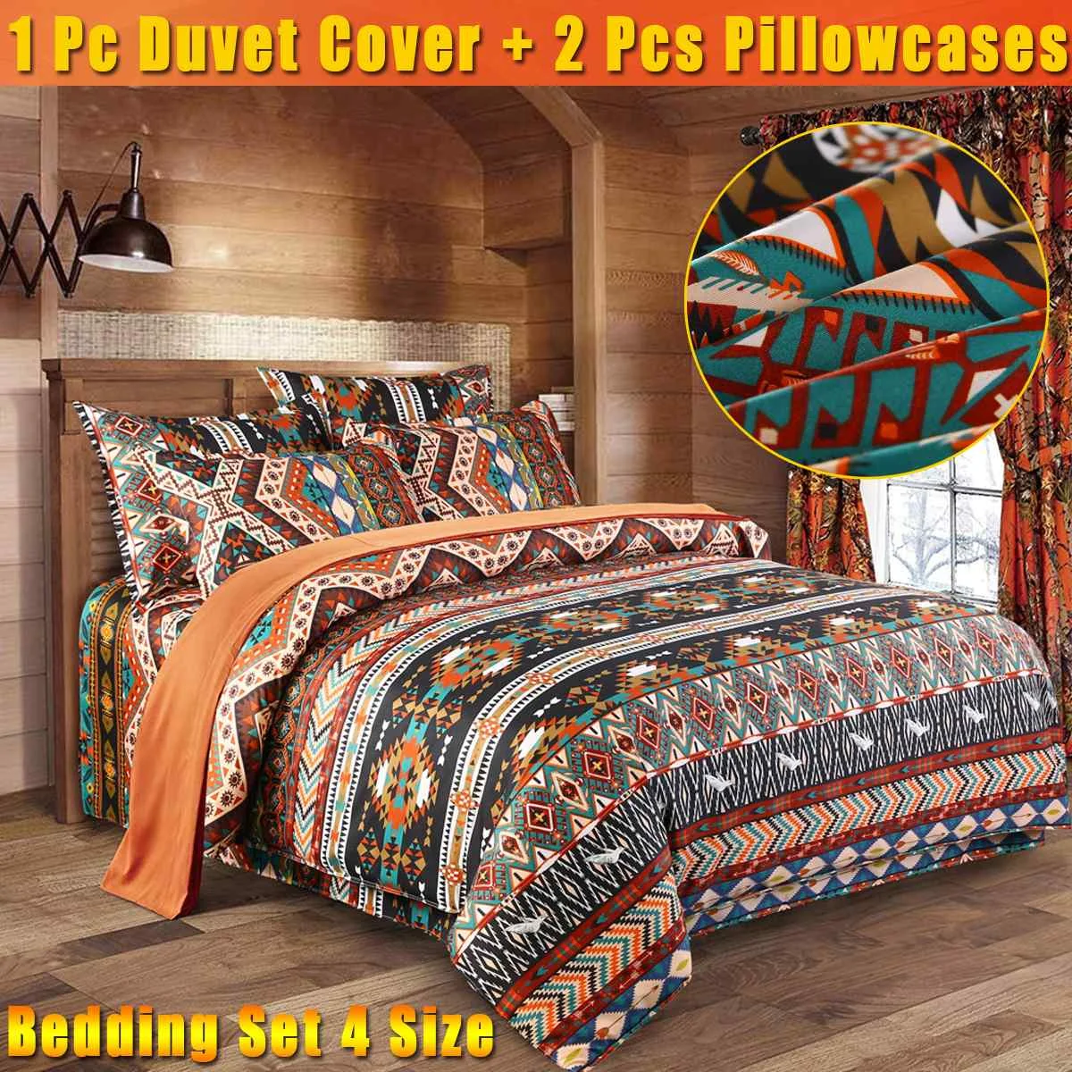 

3PCS/set Bohemian Ethnic Style Bedding Set Twin Full Queen King Duvet Cover Pillowcase bed sheet bedroom decor Home Textile