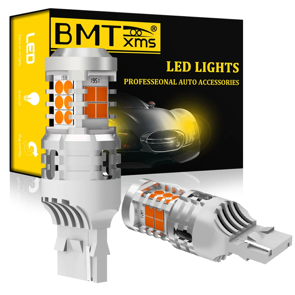 BMTxms 2 шт. T20 7440 W21W авто светодиодный Canbus указатель поворота BA15S BAU15S нет