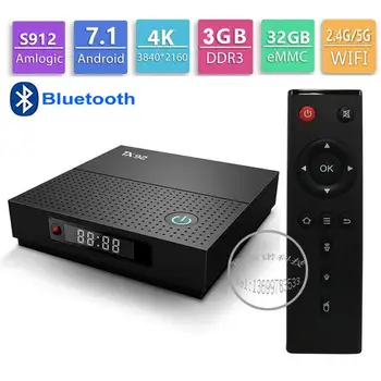 

TX92 3GB 32GB Android tv box 7.1 octa core 4K Amlogic S912 2.4G/5GHz Wifi BT4.1 Stalker Media player Set top box