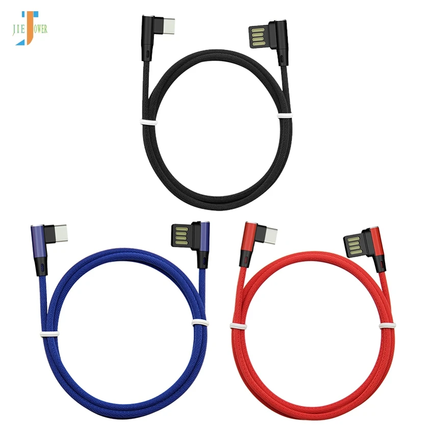 100 шт./лот 90 градусов кабель типа C Usb C быстрое зарядное устройство кабель для samsung Galaxy S10 S9 S8 Note 9 8 huawei P20 Oneplus 6 Usb-C