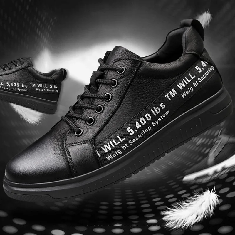 

Hidden Elevator Shoes Men's 2018 Winter Genuine Leather Versatile MEN'S SHOES Fashion Men Thick Bottomed Korean-style Casual Ele