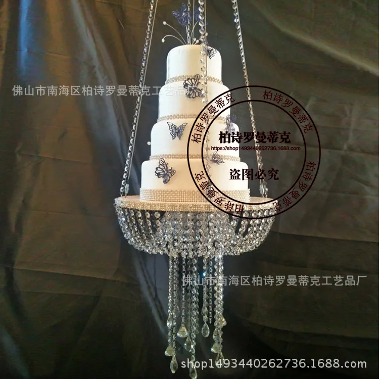 wedding hanging cake stand cake chandeliers silver color crystal decoration party decoration halloween props craft supplies