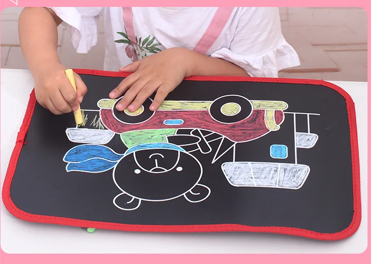 Детский многофункциональный портативный блокнот для рисования без пыли, мел на холсте, цветной рисунок граффити, игрушка для рисования