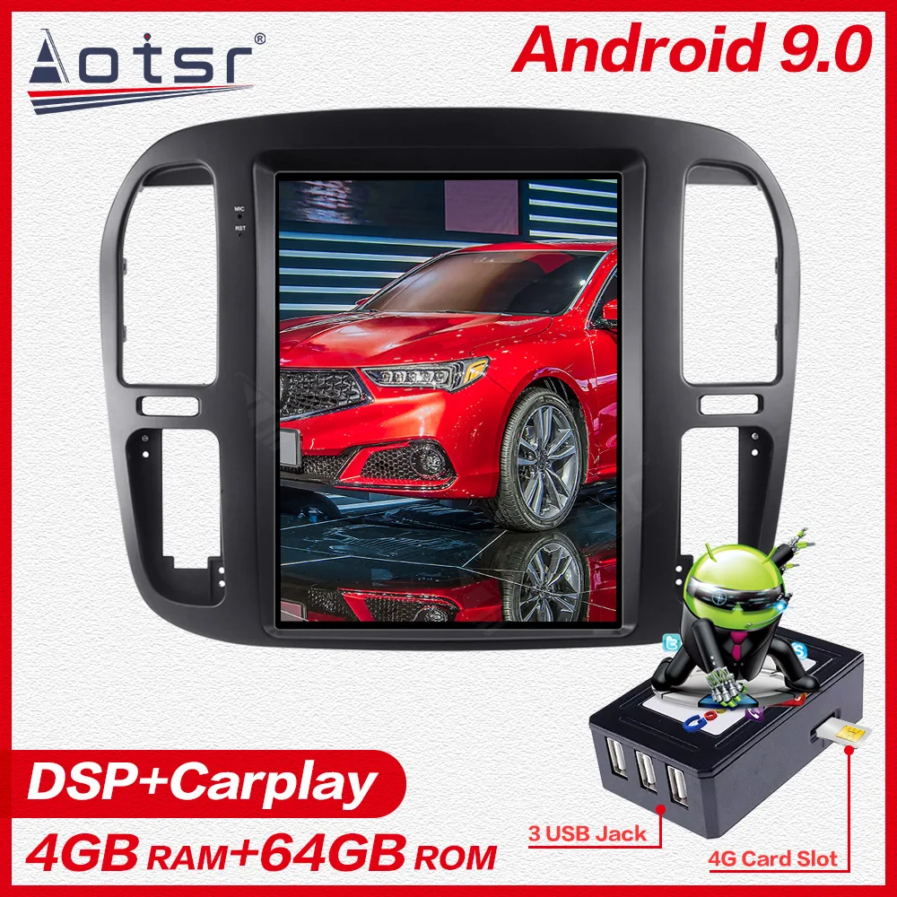 

Android 9.0 Tesla style Car GPS Navigation For Toyota Lander Cruiser LC100 1998-2002 Auto radio multimedia player navigator dsp