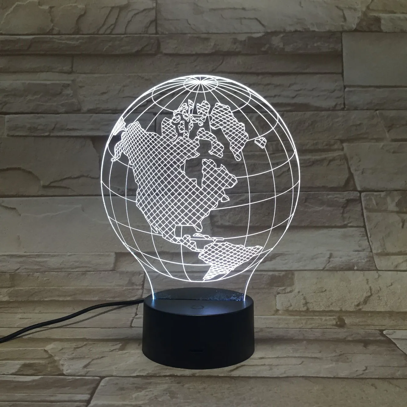 

American Earth Instrument 3D Lamp Colorful Visual Stereo Lamp LED Colorful Gradient ya ke li deng Decoration KT-C