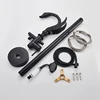 Swan shape Chrome  Floor Standing Bathtub Faucet  Bathroom Faucet Telephone Style Bathtub Tap 360° Rotation Ceramic Handle 6