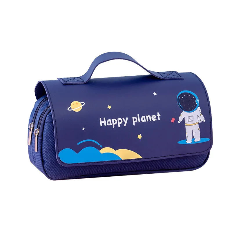 Super large capacity pencil case Boys canvas pencil bag School