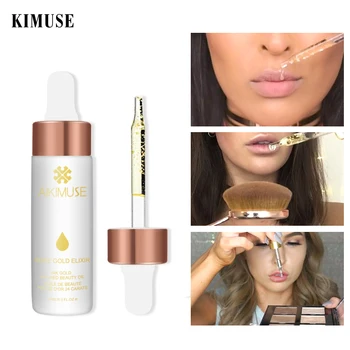 

KIMUSE Face Primer Rose Gold Elixir Essential Oil Makeup Lips Face Base Make Up Vitamin Moisturizer Easy to Absorb Face Care